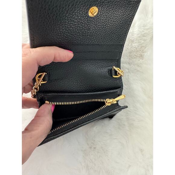 Gucci Zumi Compact Chain Card Case – Black Leather Wallet on Chain - Picture 4 of 8